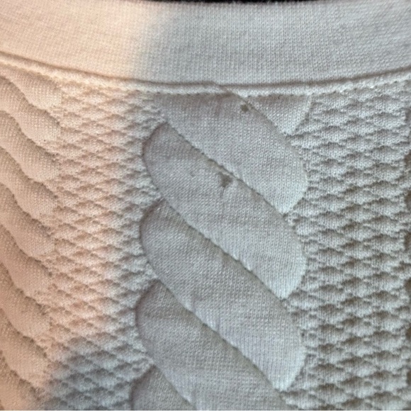 ADRIANNA PAPELL Ivory Plus Cable Knit Long Raglan Boxy Crew Neck Top 2X - Picture 7 of 8